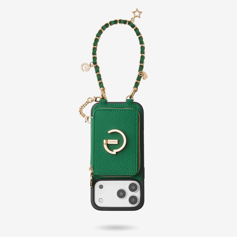Allure Chain Series- Lanyard Magnetic Wallet Phone Case with Finger Holder-Mobile Phone Cases-DETACHABLE WALLET & WIRELESS CHARGING