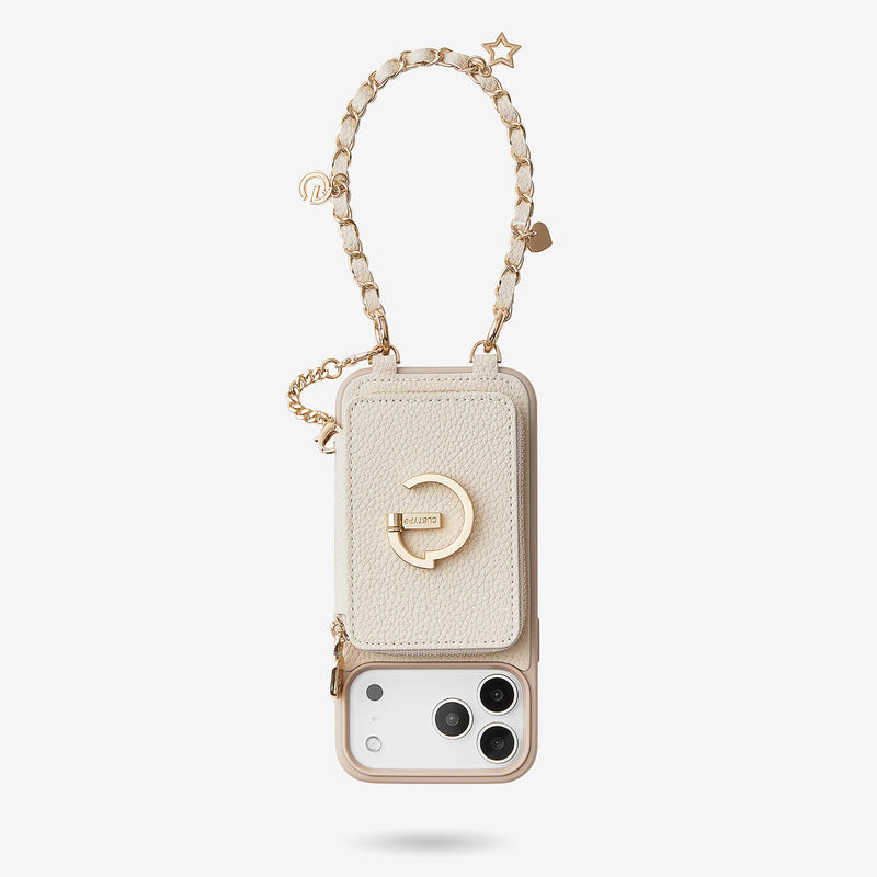 Allure Chain Series- Lanyard Magnetic Wallet Phone Case with Finger Holder-Mobile Phone Cases-DETACHABLE WALLET & WIRELESS CHARGING