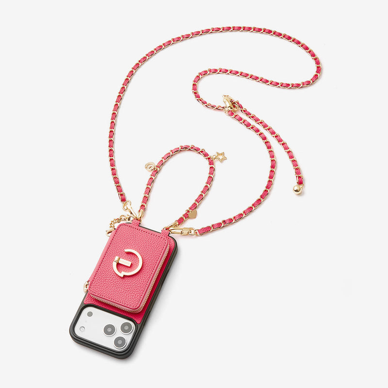 Allure Chain Series- Lanyard Magnetic Wallet Phone Case with Finger Holder-Mobile Phone Cases-DETACHABLE WALLET & WIRELESS CHARGING