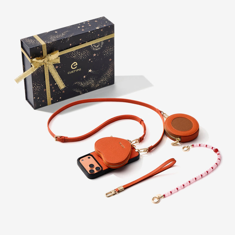 スターライトギフトボックス - ハートポーチ付きクロスボディiPhoneケース