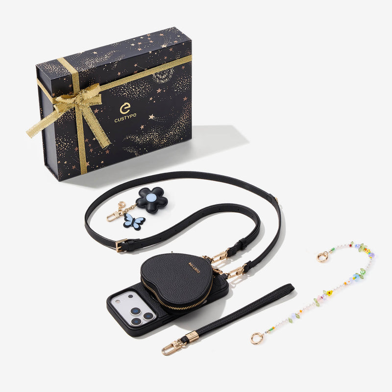 Starlight Gift Box- Crossbody Phone Case with Heart Pouch-Custype