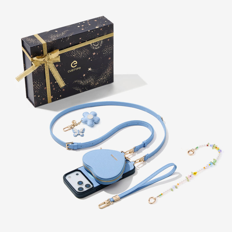 Starlight Gift Box- Crossbody Phone Case with Heart Pouch-Custype