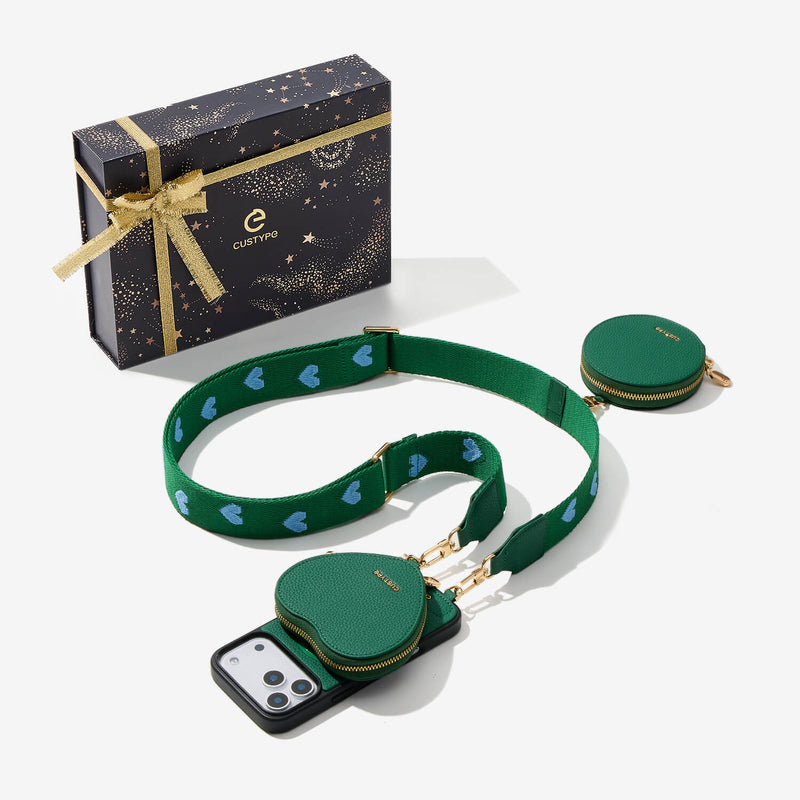 クリスマス限定キット - モランディ iPhone ウェビング クロスボディケース（ハートポーチ付き）