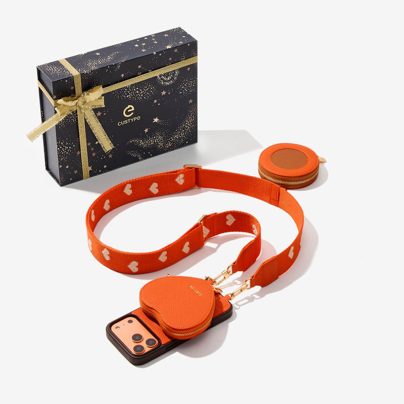 クリスマス限定キット - モランディ iPhone ウェビング クロスボディケース（ハートポーチ付き）