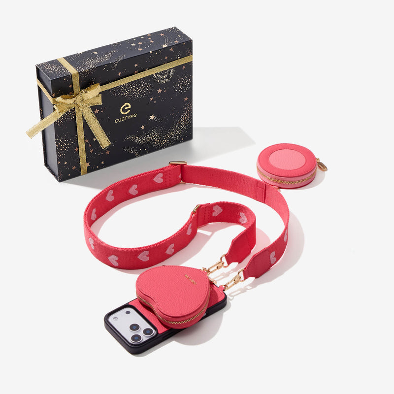 Starlight Gift Box- iPhone Webbing Crossbody Case with Heart Pouch