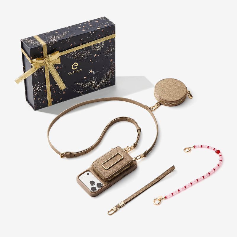 Starlight Gift Box- Morandi Detachable Wallet Phone Case with Shoulder Strap-Custype