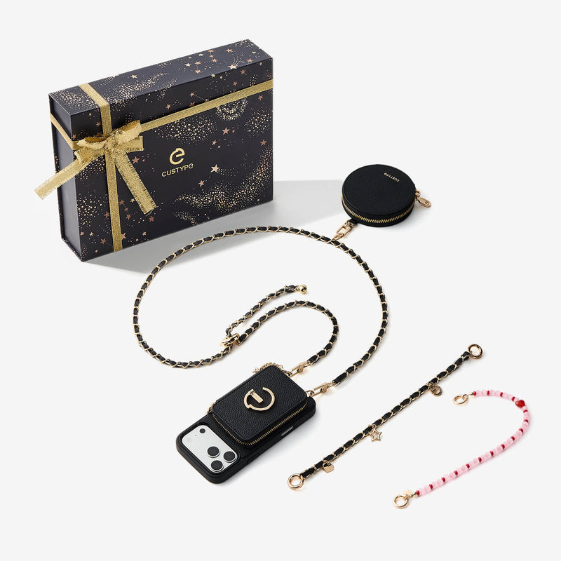 Starlight Gift Box- Morandi Phone Case with Shoulder Chain & Wallet-Custype