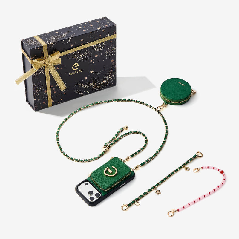 Starlight Gift Box- Morandi Phone Case with Shoulder Chain & Wallet-Custype