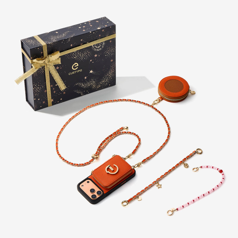 Starlight Gift Box- Morandi Phone Case with Shoulder Chain & Wallet-Custype