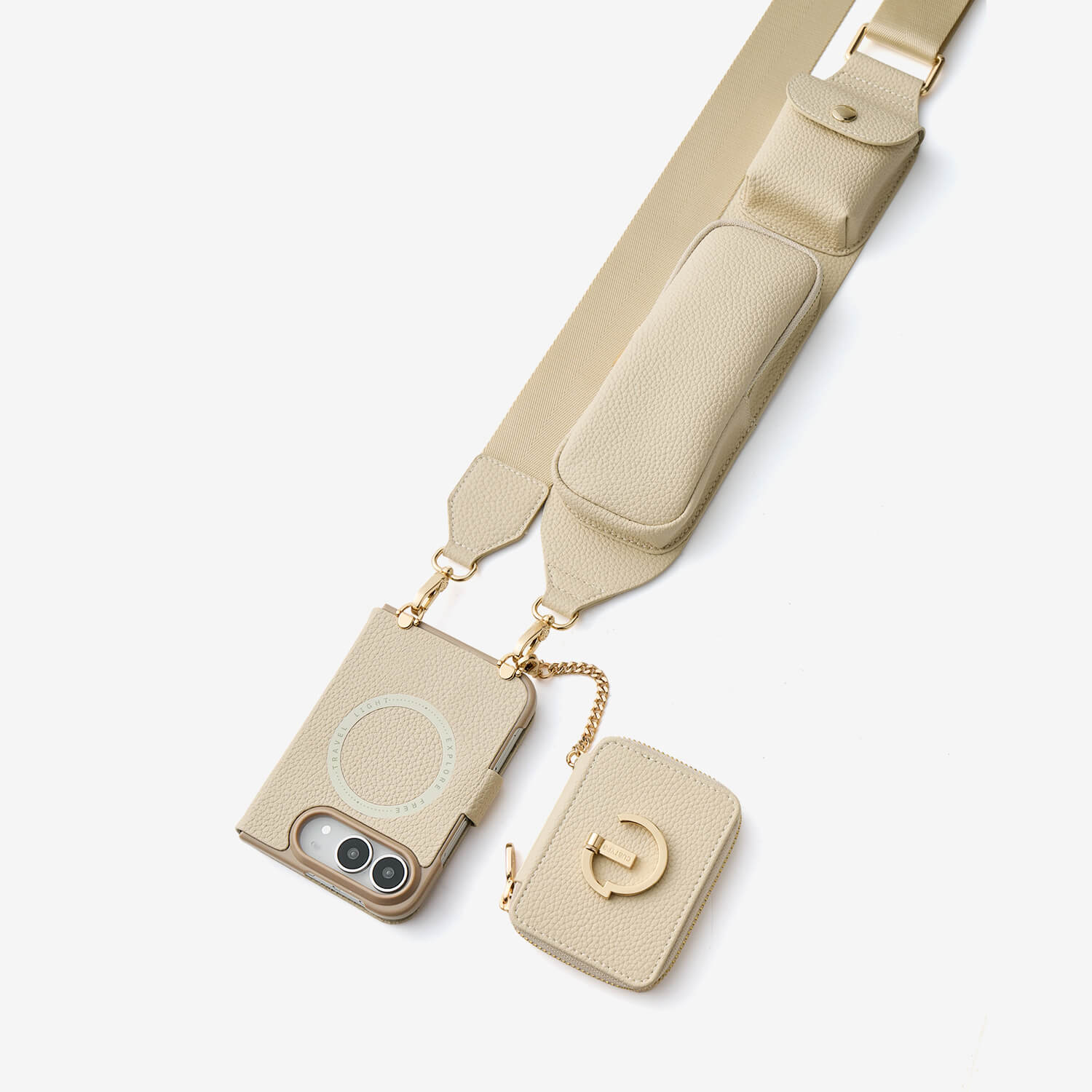 MagSafe対応ウォレットスマホケース｜収納付きクロスボディストラップ