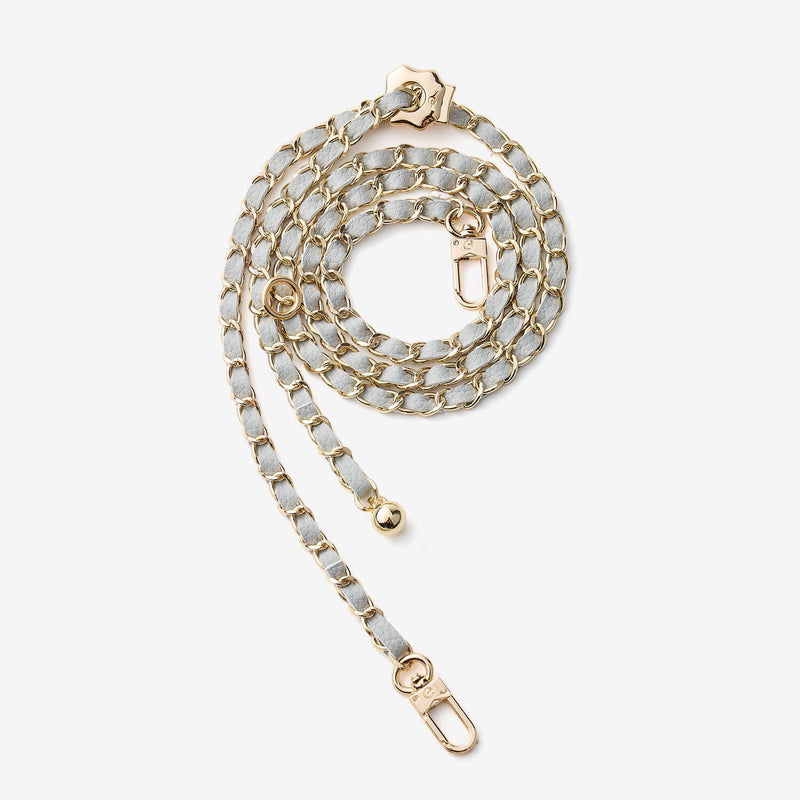 Elegant Adjustable Chain Leather Shoulder Strap- Lychee