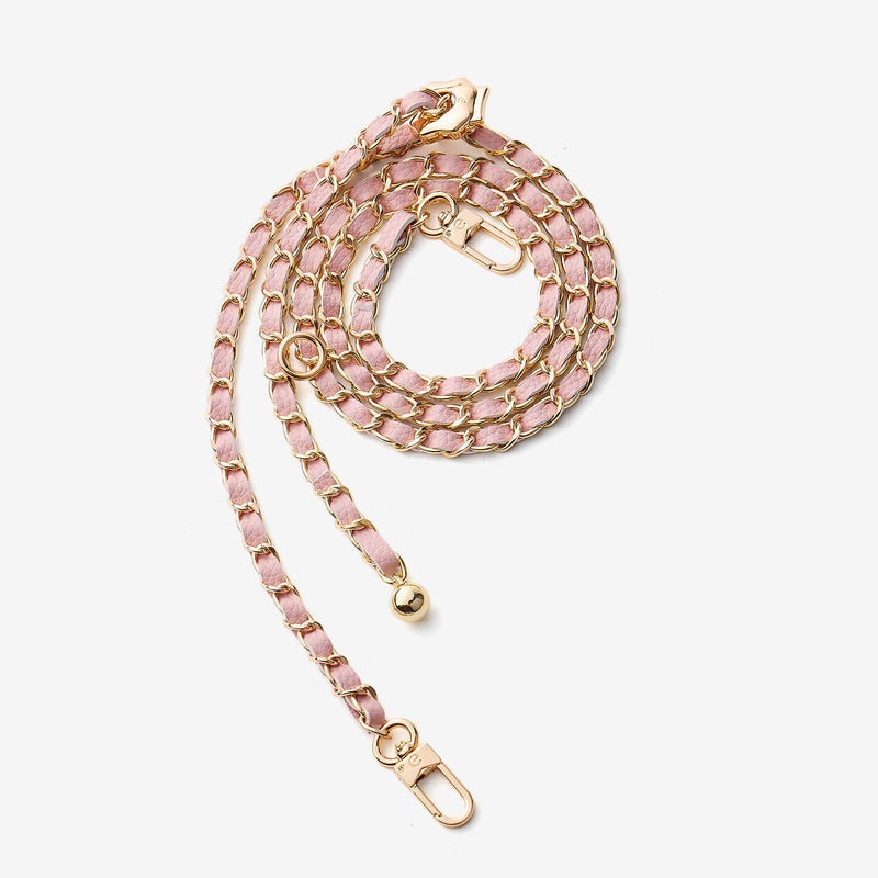Elegant Adjustable Chain Leather Shoulder Strap- Lychee