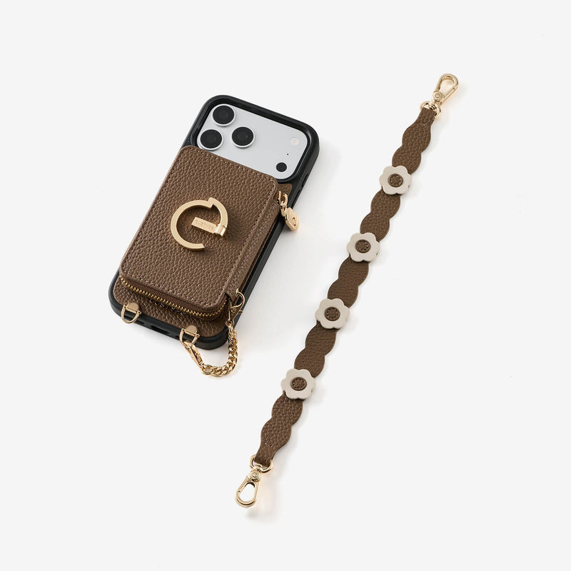 Bloom Pal- Wallet Phone Case with Raised Floral Wristlet