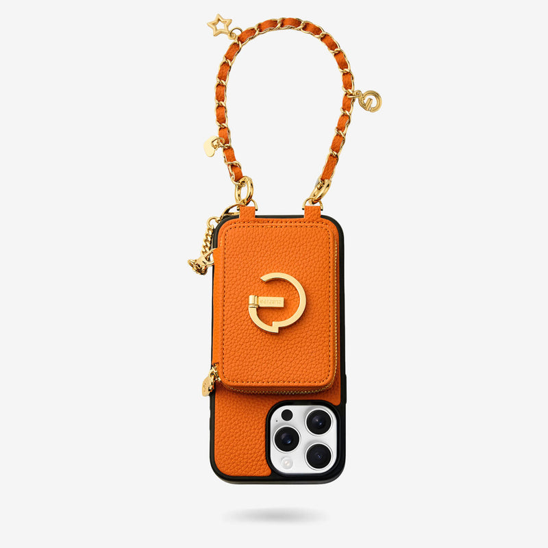 Allure Chain Series- Protective Wireless Charging Wallet Phone Case with Wristlet-Custype