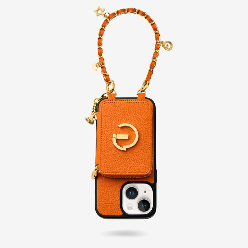 Allure Chain Series- Protective Wireless Charging Wallet Phone Case with Wristlet-Custype