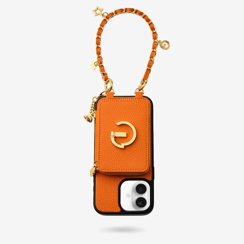 Allure Chain Series- Protective Wireless Charging Wallet Phone Case with Wristlet-Custype