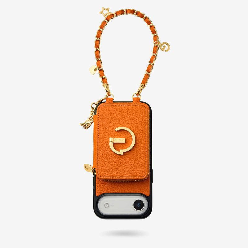 Allure Chain Series- Protective Wireless Charging Wallet Phone Case with Wristlet-Custype
