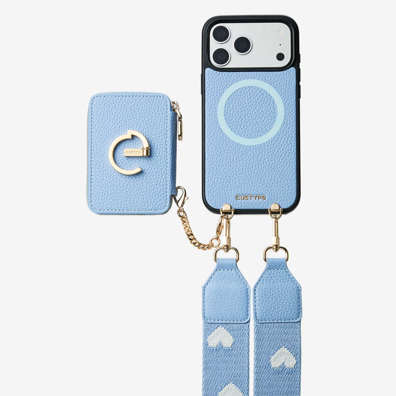 オリジナルデザインセット - ウェビングクロスボディウォレット付き iPhone ケース（スタンド付き）