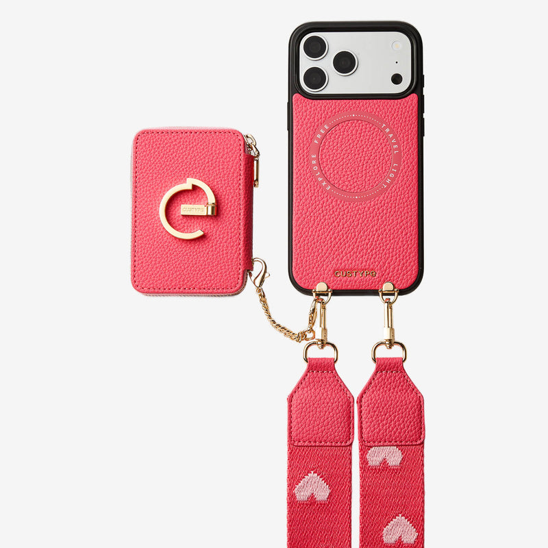 cell phone cases with card holder peach pink