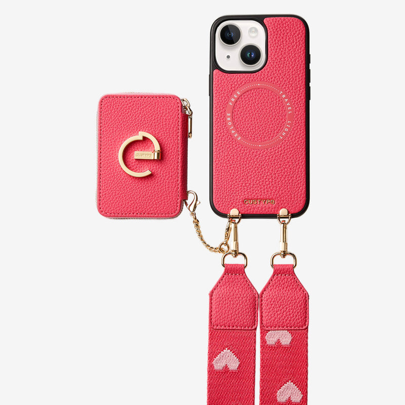 crossbody strap for apple iphone peach pink