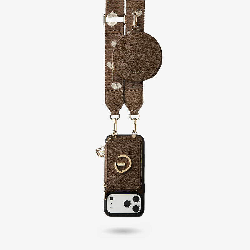 Original Design Set- Wireless Charging Webbing Crossbody Phone Case Round Pouch Set-Custype