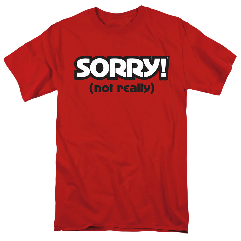 Sorry Not Sorry Mens T Shirt Red