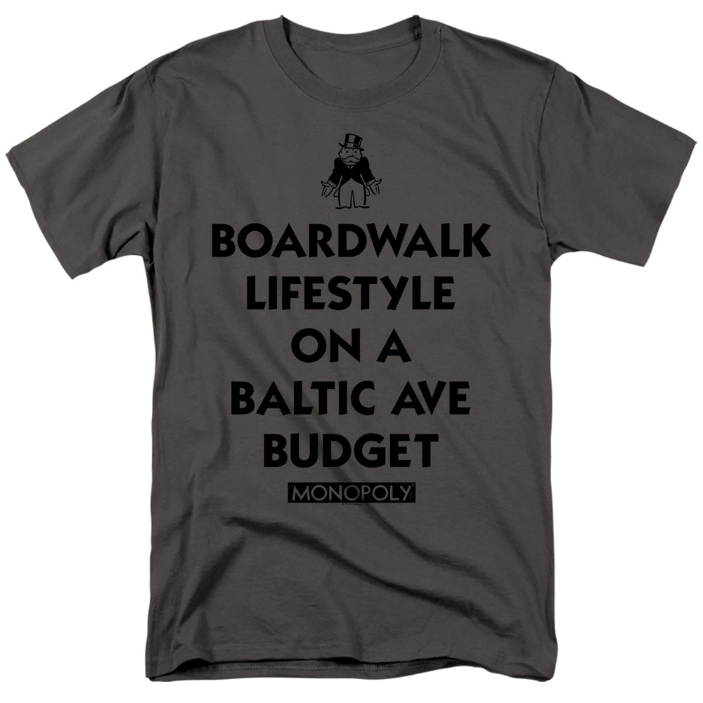 Monopoly Lifestyle Vs Budget Mens T Shirt Charcoal