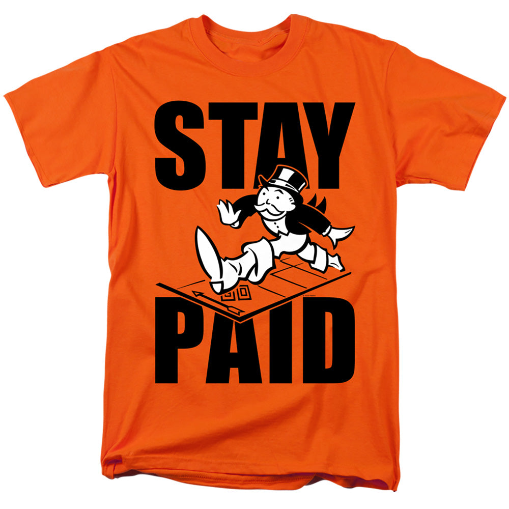 Monopoly Stay Paid Evergreen Mens T Shirt Orange