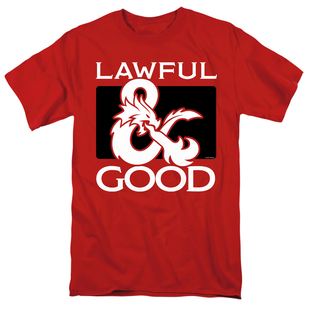 Dungeons And Dragons Lawful Good Mens T Shirt Red