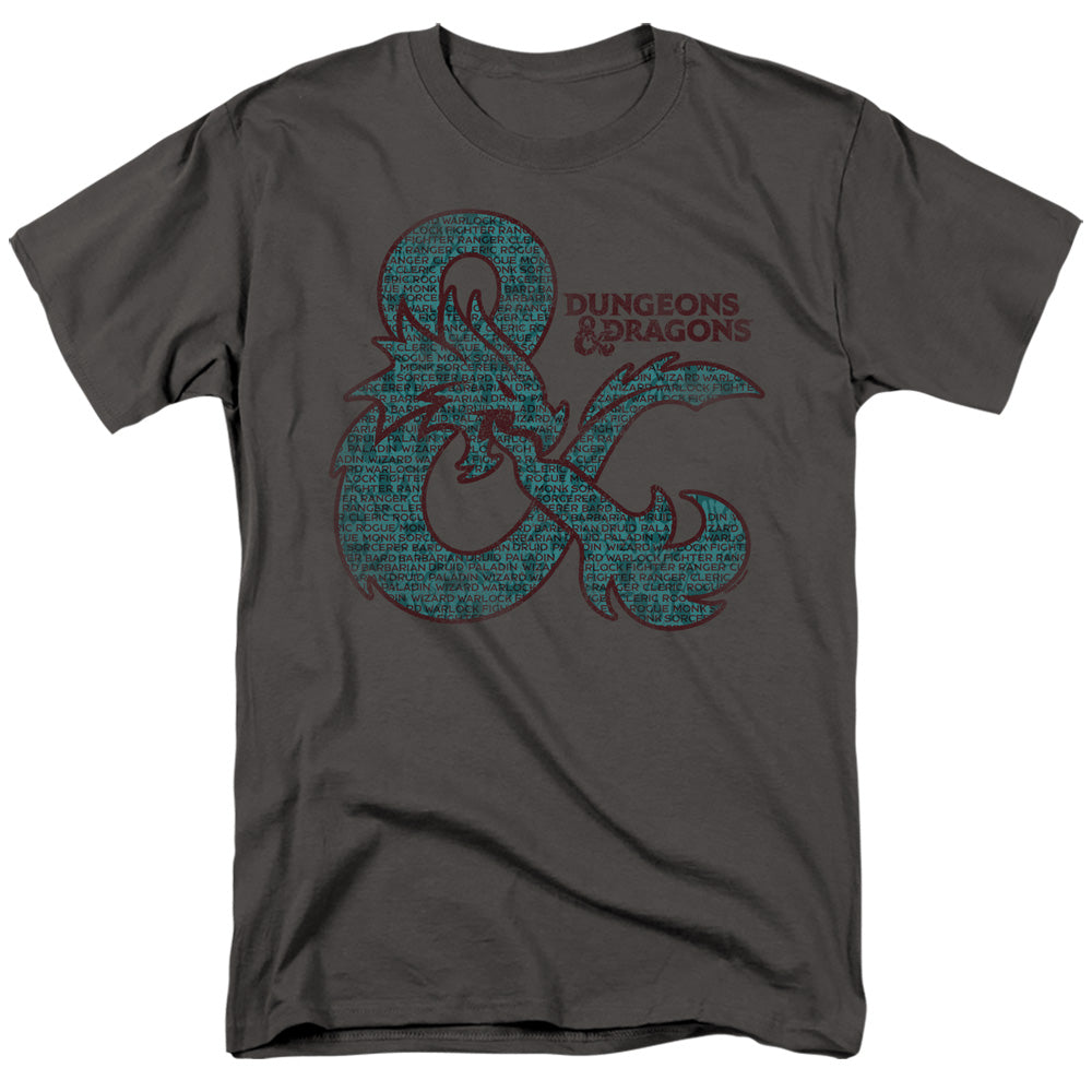 Dungeons And Dragons Ampersand Classes Mens T Shirt Charcoal