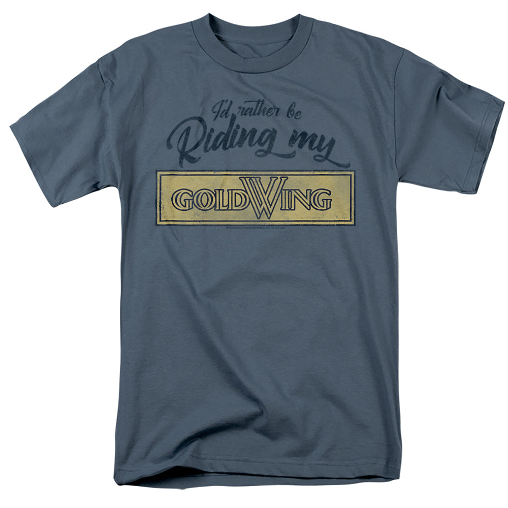 Honda Rather Be Riding My Gold Wing Mens T Shirt Slate