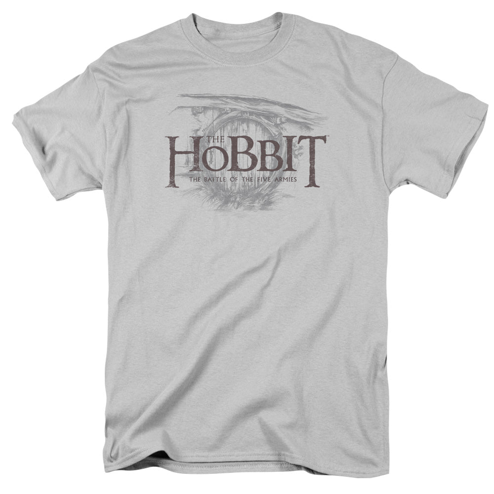 Hobbit Door Logo Mens T Shirt Silver