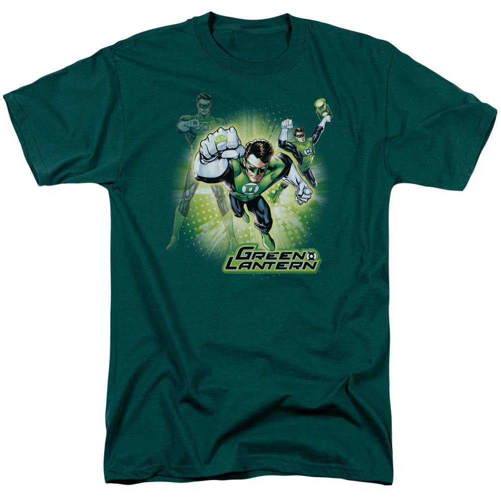 Jla Lantern Burst Mens T Shirt Hunter Green