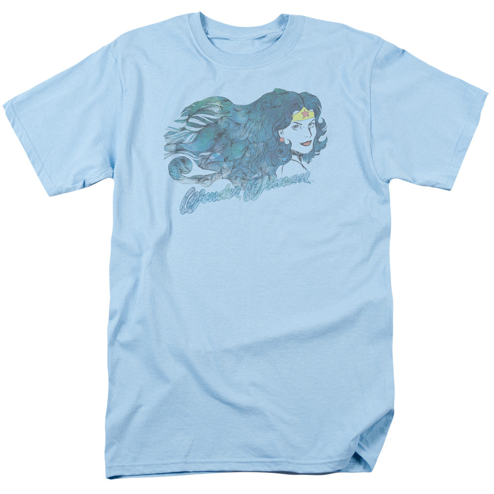 Jla Watercolor Hair Mens T Shirt Light Blue