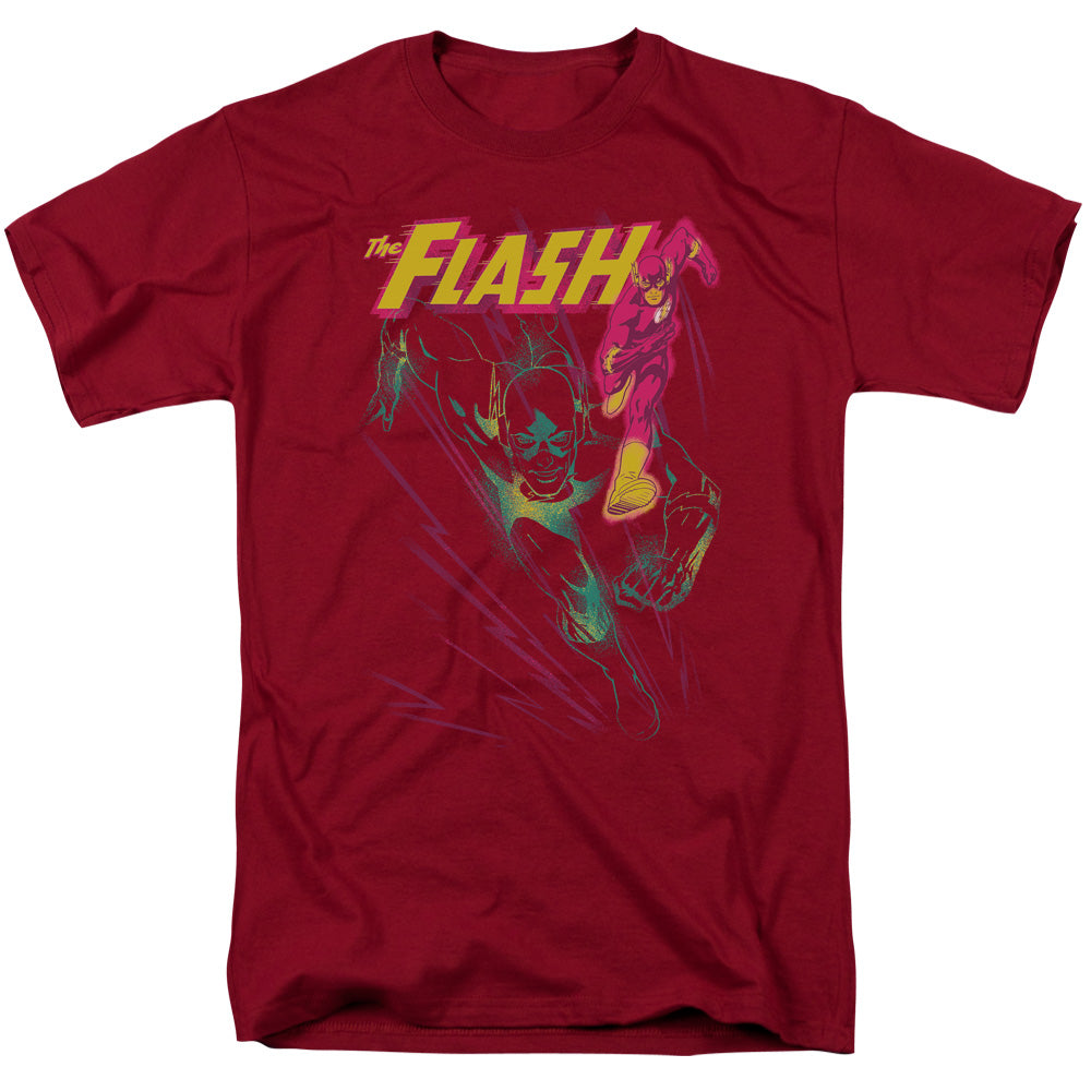 Jla Flash Spray Mens T Shirt Cardinal