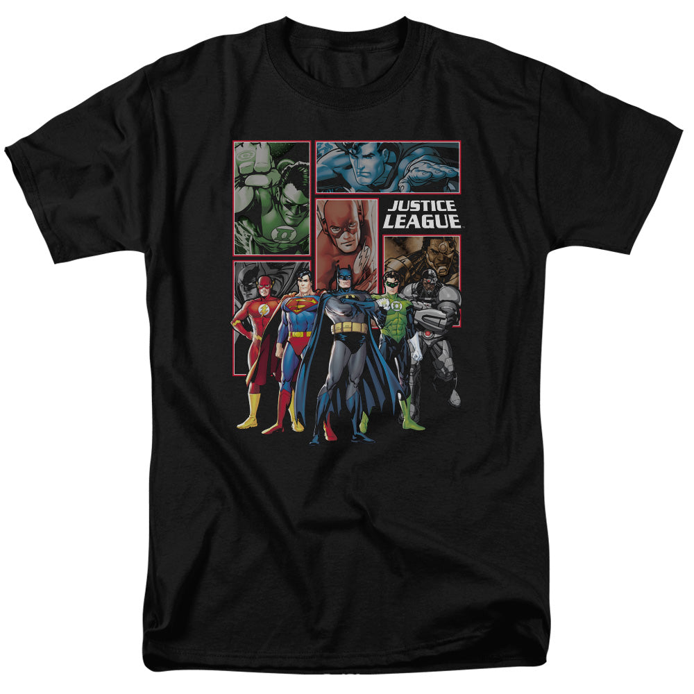 Jla New Jla Panels Mens T Shirt Black