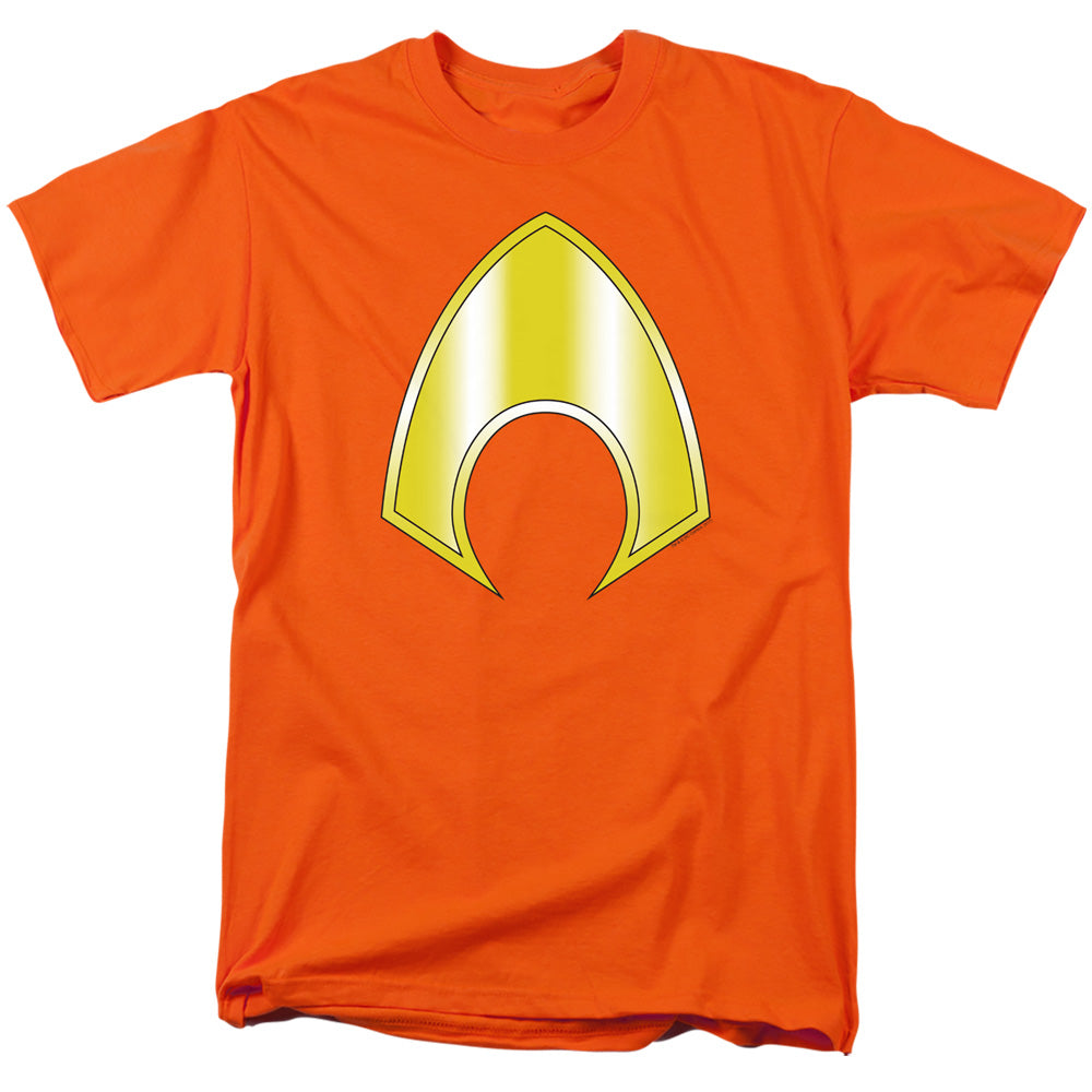 Jla Aquaman Logo Mens T Shirt Orange