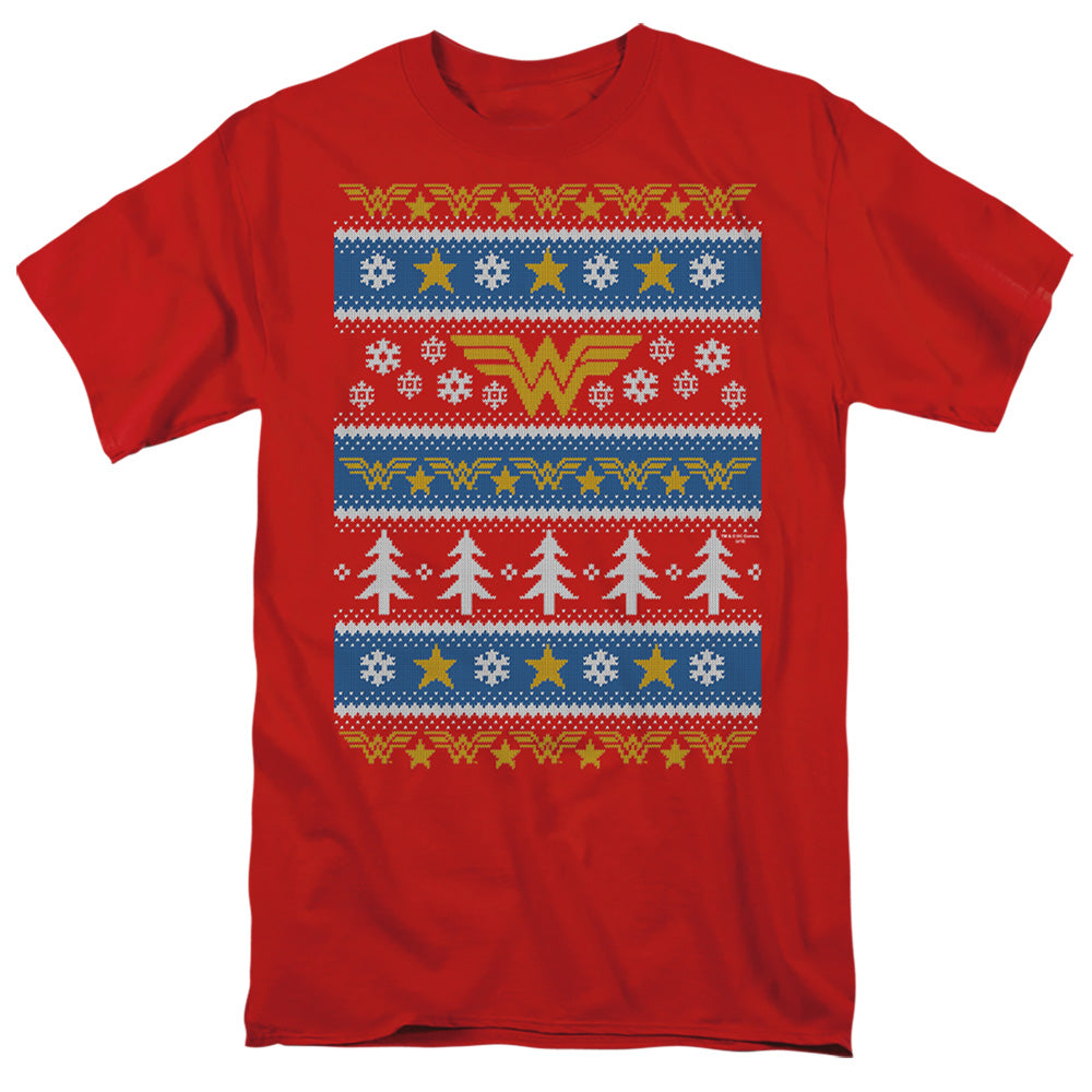 Dc Wonder Woman Wonder Woman Christmas Sweater Mens T Shirt Red