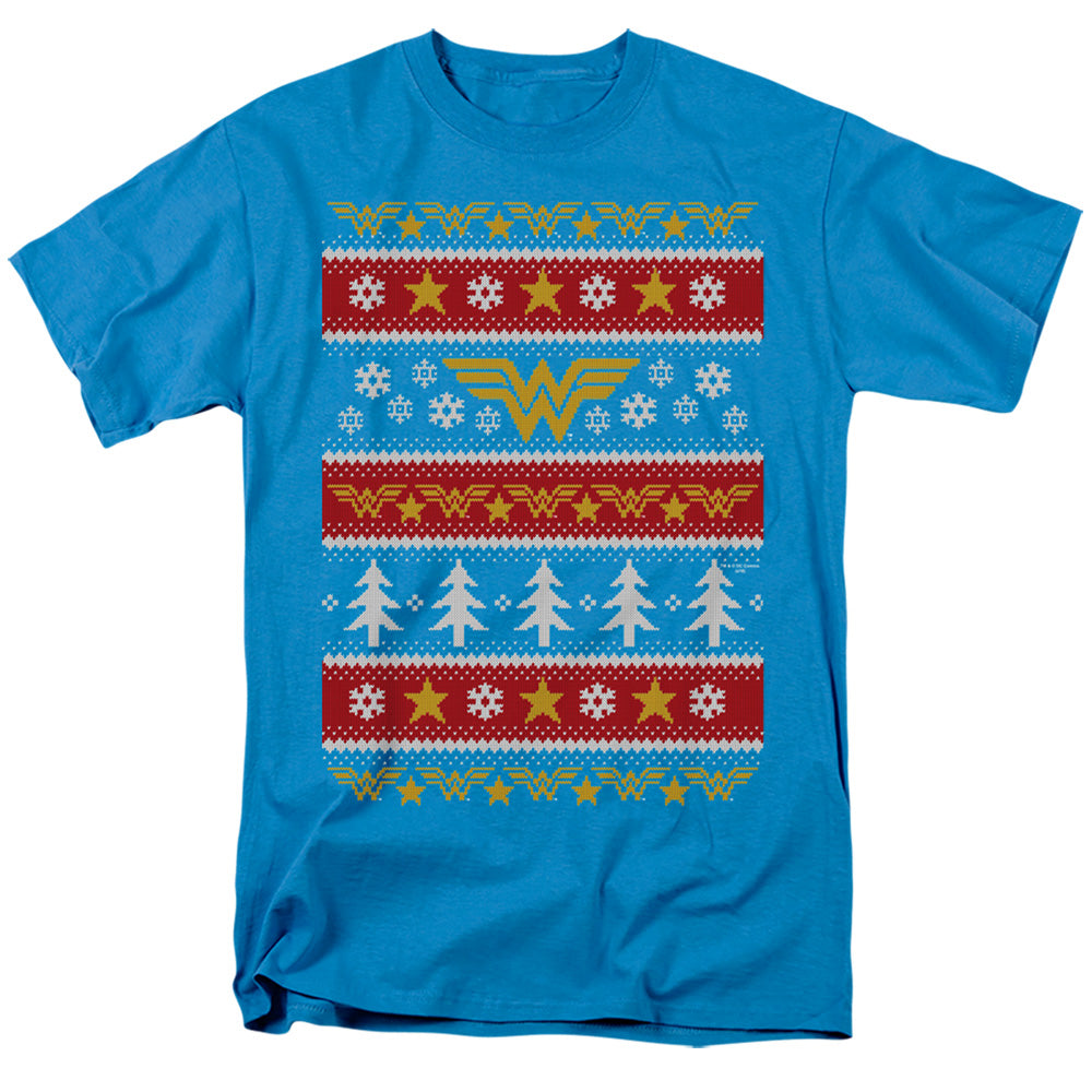 Dc Wonder Woman Wonder Woman Christmas Sweater Mens T Shirt Turquoise