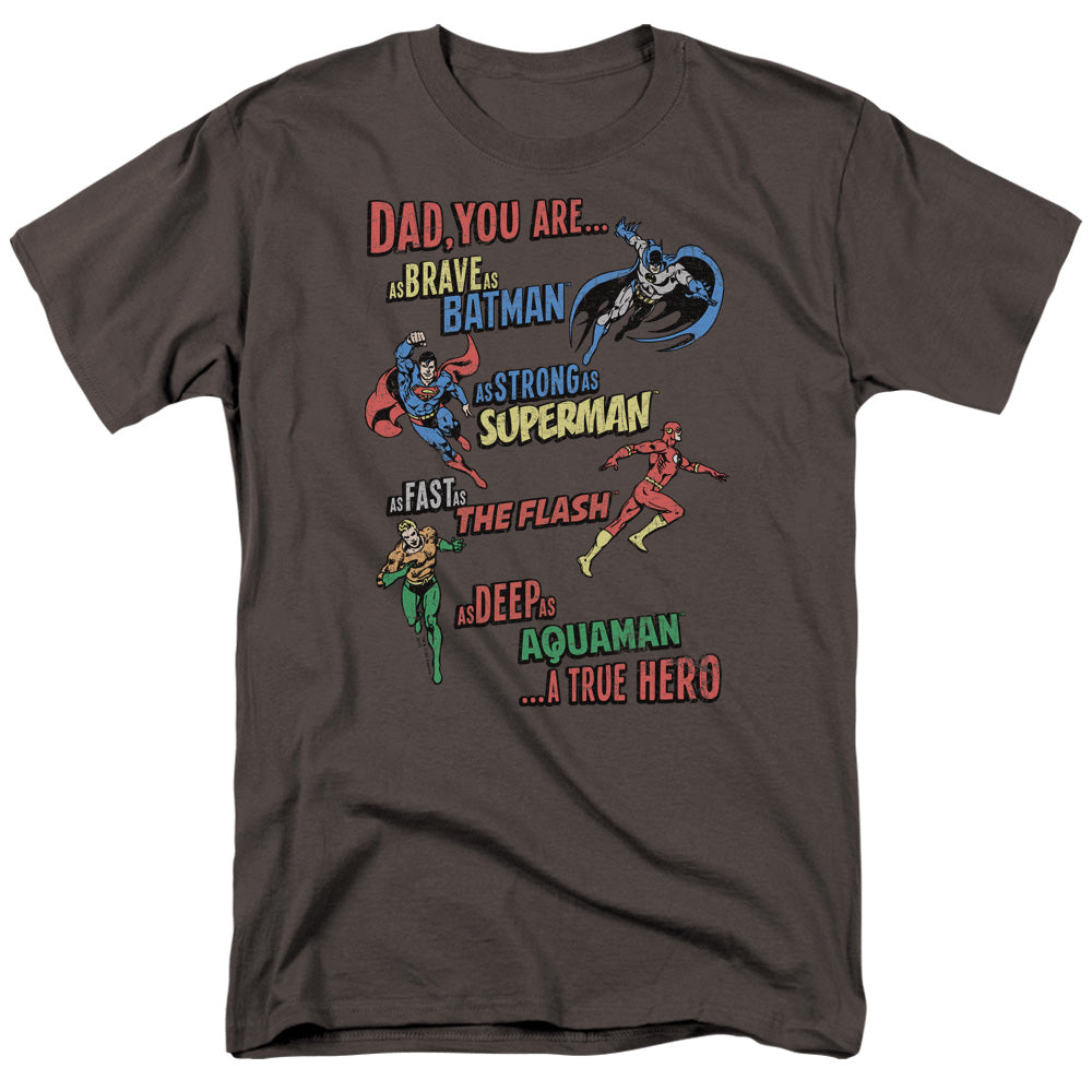 Jla Dad Hero Mens T Shirt Charcoal
