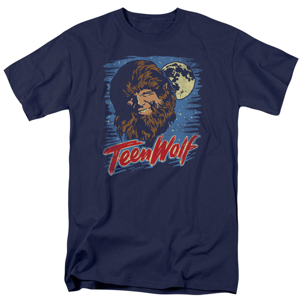 Teen Wolf Moon Wolf Mens T Shirt Navy