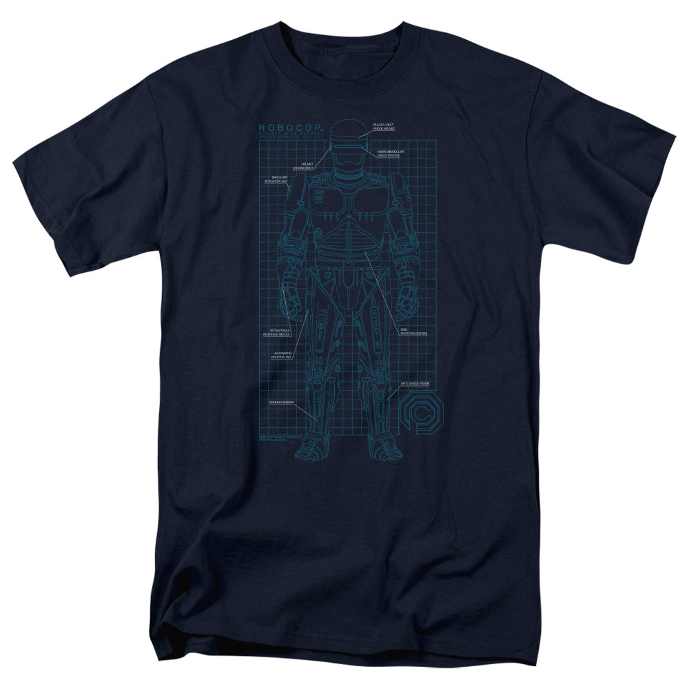 Robocop Schematic Mens T Shirt Navy