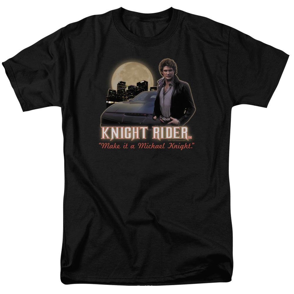 Knight Rider Full Moon Mens T Shirt Black