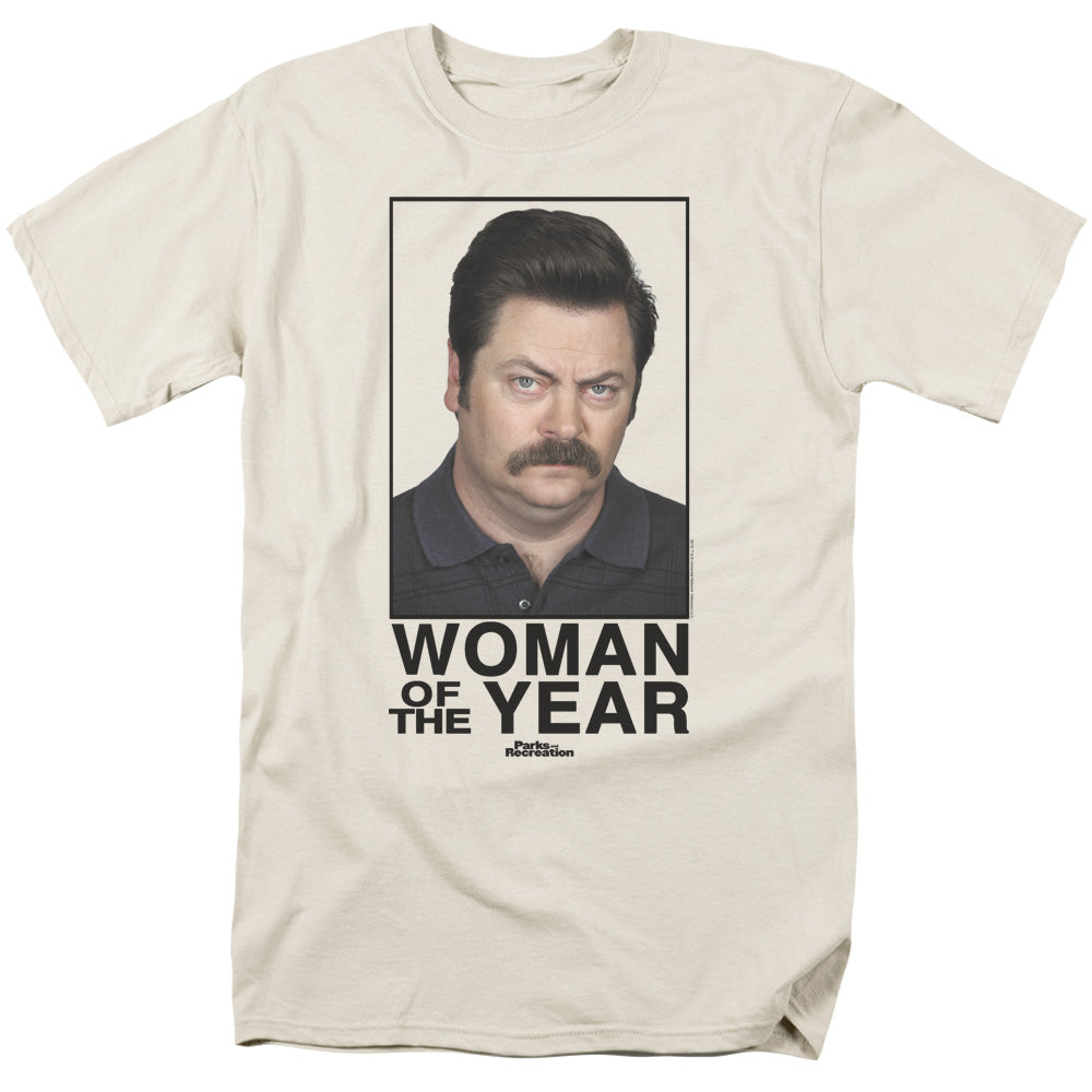 Parks And Rec Woman Of The Year Mens T Shirt Cream