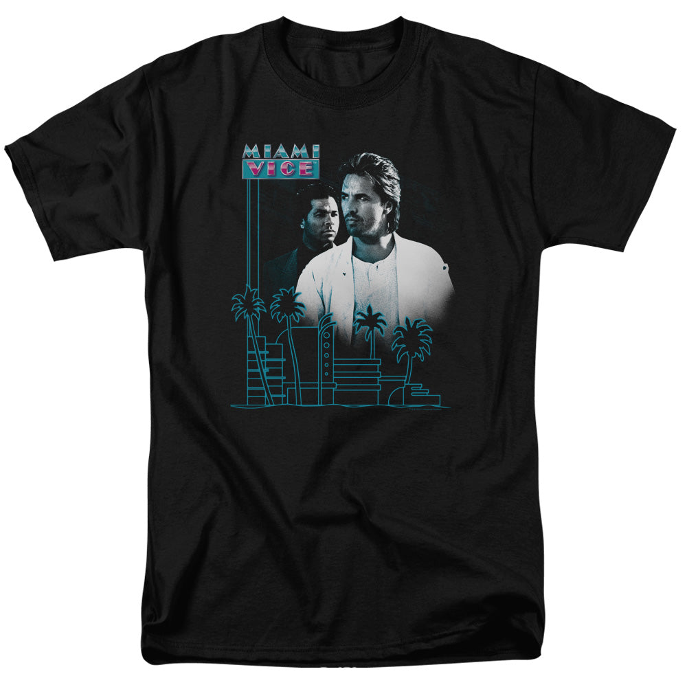 Miami Vice Looking Out Mens T Shirt Black