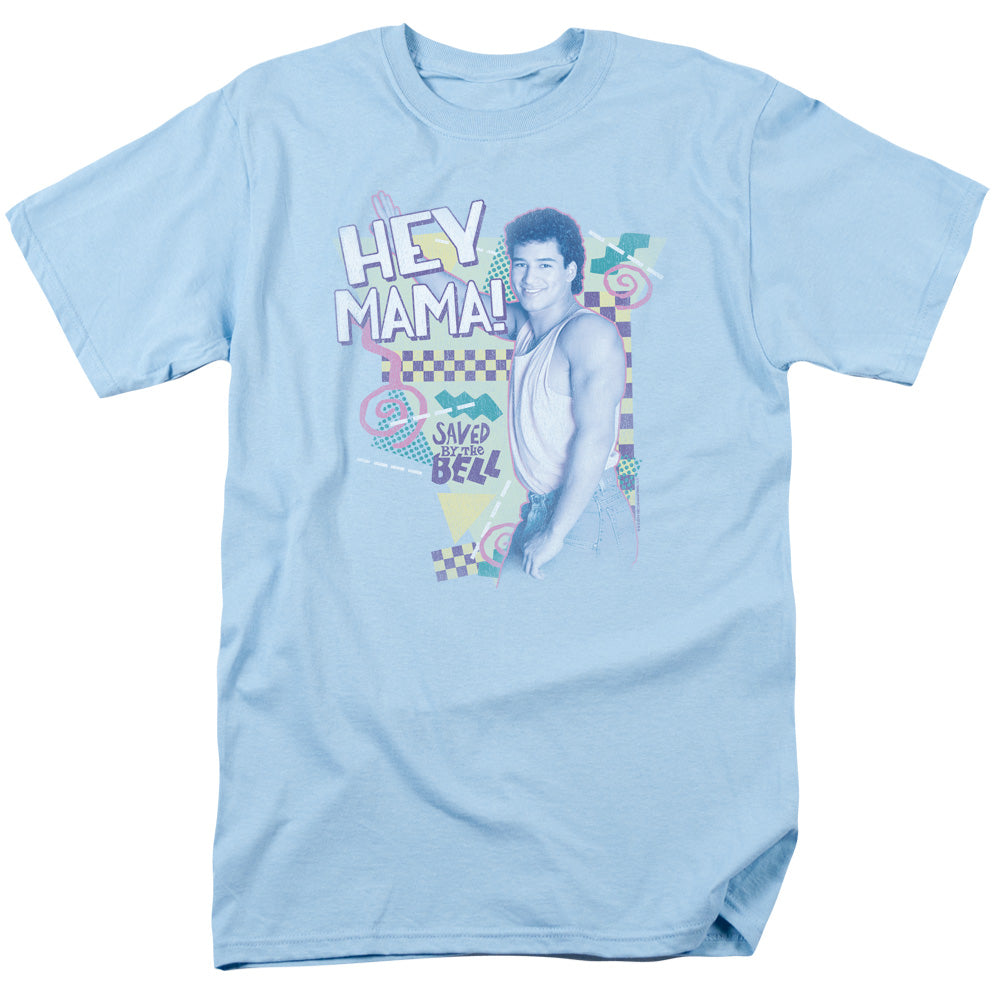 Saved By The Bell Hey Mama Mens T Shirt Light Blue