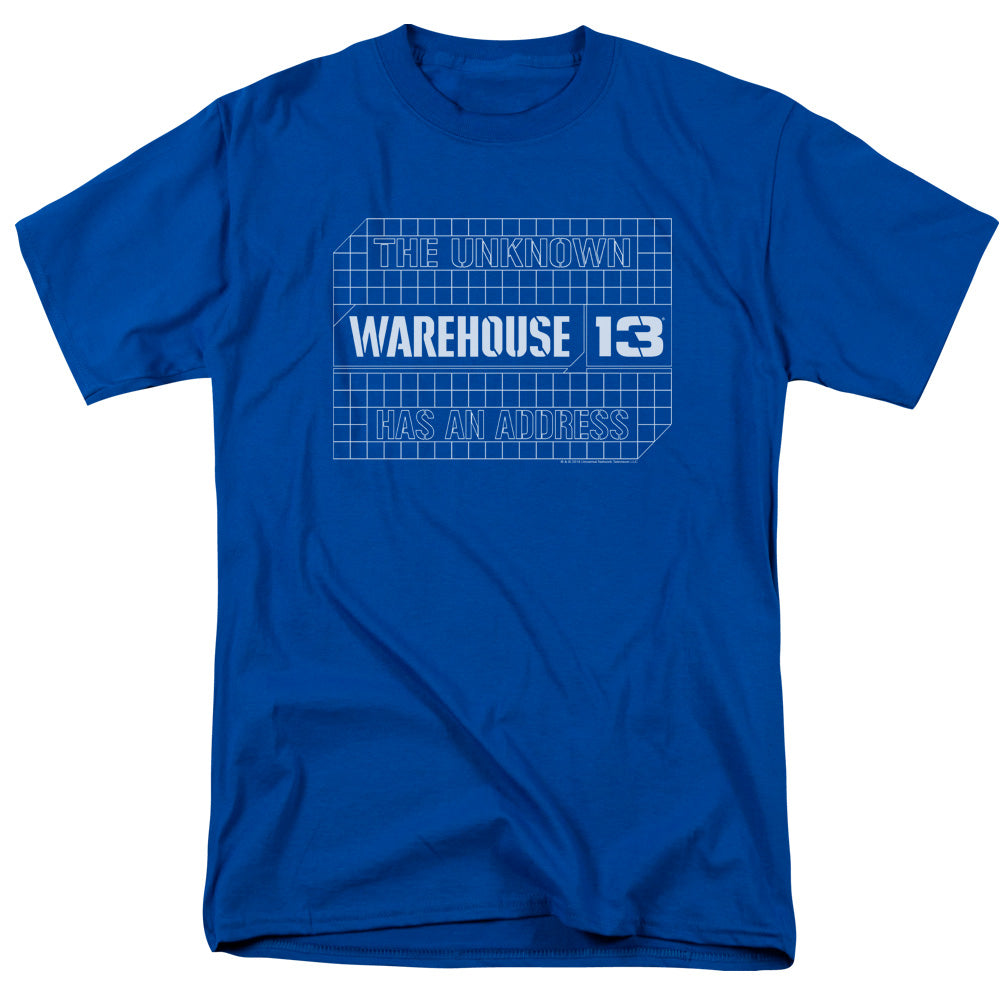 Warehouse 13 Blueprint Logo Mens T Shirt Royal Blue