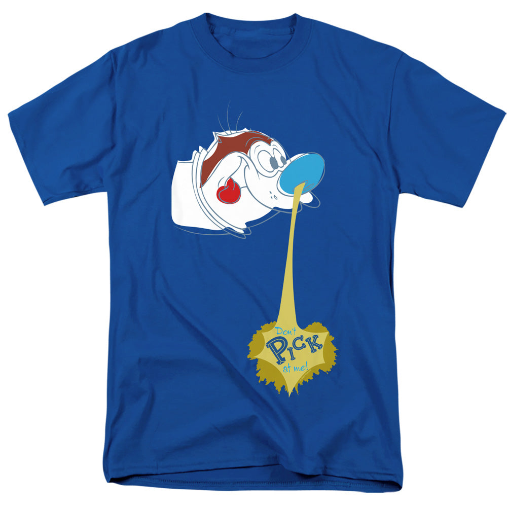 Ren And Stimpy Dont Pick At Me! Mens T Shirt Royal Blue