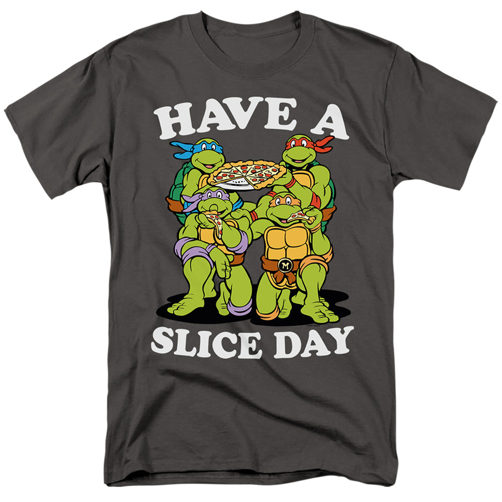 Tmnt Have A Slice Day Mens T Shirt Charcoal