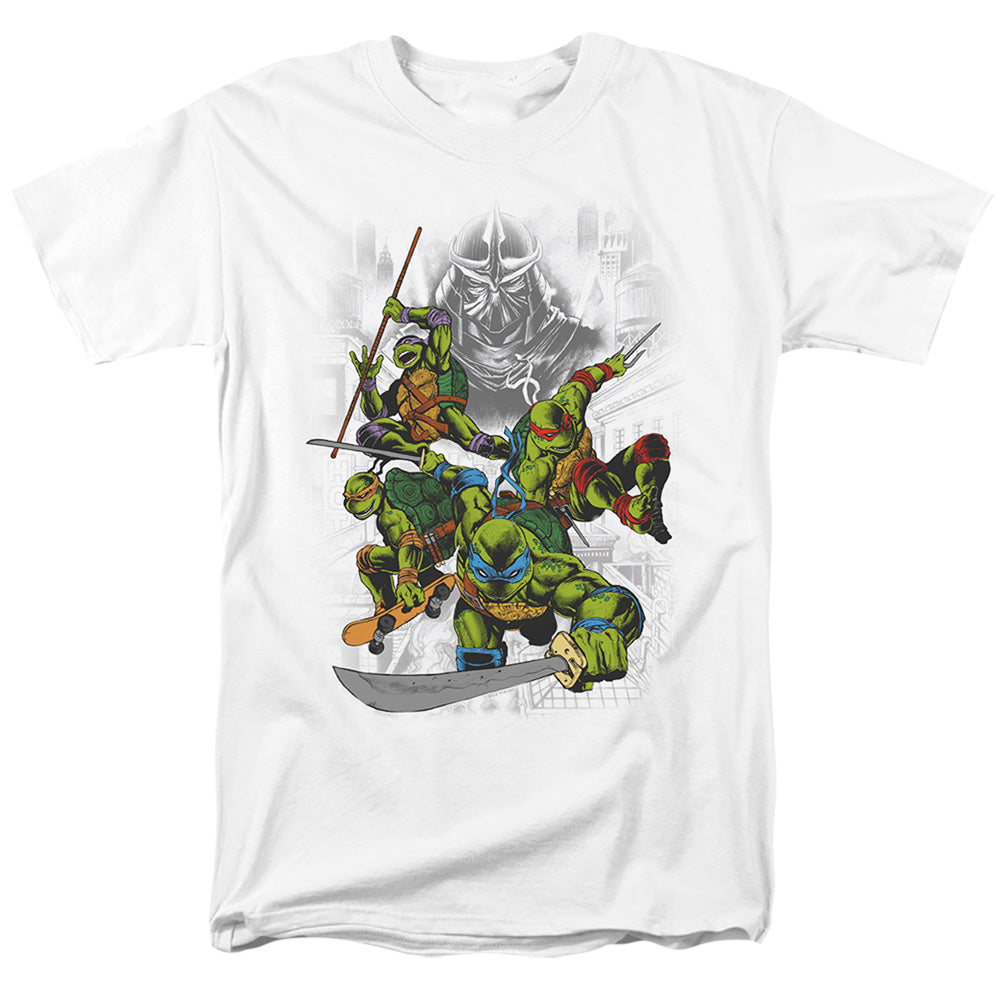 Tmnt Shredder And Turtles Comic Mens T Shirt White